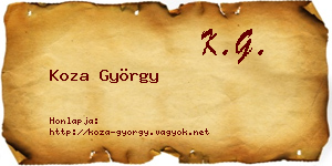 Koza György névjegykártya