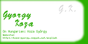 gyorgy koza business card